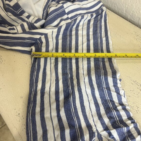 Torrid Dress Women’s Plus 3X Blue White Striped Long Sleeve Drawstring Pockets - Picture 10 of 11